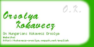 orsolya kokavecz business card